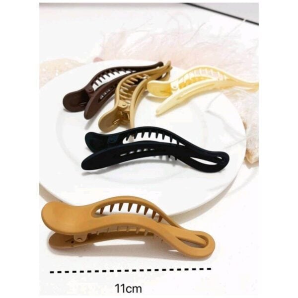 Γυναικείο fashion clip- Κλάμερ  κοκάλινο 11cm Black - Image 3