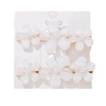 Γυναικείο fashion Σετ 2 τμχ clip white flowers pearl