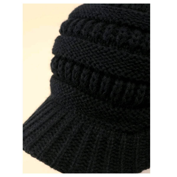 Γυναικείο  Μαλακό  πλεκτό Καπέλο Τουρμπάνι  μαλλιών - Black (Μαύρο) - Image 3