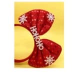 Παιδική  Στέκα Μαλλιών Christmas με μεγάλο φιόγκο Red snow flakes - Image 3