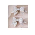 Σετ 2 τμχ Παιδικό  Clip -Κοκαλάκι μαλλιών φιογκάκι glam silver - Image 2