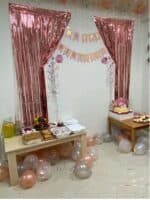 Σετ 45 τμχ Μπαλόνια Πάρτυ Γενεθλίων   , curtains και Happy Birthday banner - Rose Gold - Image 5
