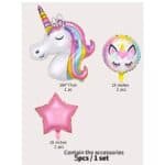 Σετ 5τμχ Μπαλόνια Πάρτυ Γενεθλίων Unicorn and stars - Pink - Image 2