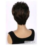 Γυναικεία Περούκα συνθετική υψηλής ποιότητας καστανό σκούρο με ανταύγειες 10 inches - Image 2