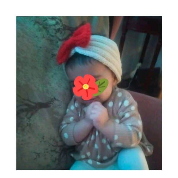 Παιδική- Βρεφική Μαλακή κορδέλα μαλλιών Πλεκτή με φιόγκο 0-8 χρονών - Image 2