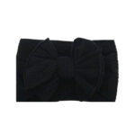 Παιδική- Βρεφική Μαλακή κορδέλα μαλλιών Rib με μεγάλο φιόγκο 0-8 χρονών Black