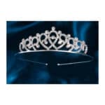 Νυφική Κορώνα- Τιάρα Πάρτυ   Γενεθλίων  με κρύσταλλα  ασημί ύψους 3,50cm - Image 2