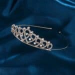 Νυφική Κορώνα- Τιάρα Πάρτυ Γενεθλίων με κρύσταλλα  ύψους 3,50cm Gold χρυσή - Image 3