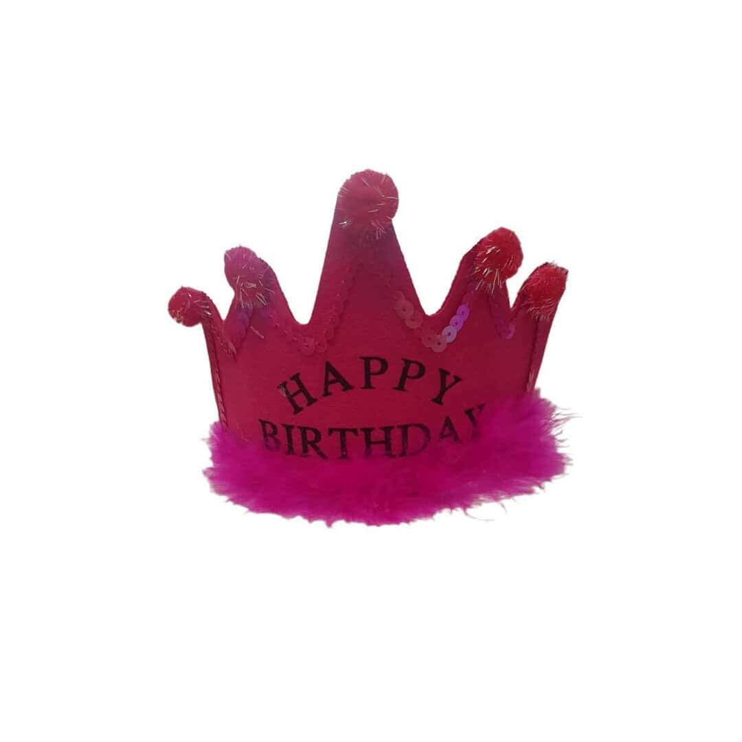 crown-headband-party-dark-pink Στέκα Πάρτυ Γενεθλίων Happy birthday - Dark Pink - Image 1