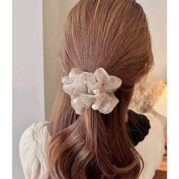 Scrunchies-Κοκαλάκι λάστιχο μαλλιών Large glow Pearls - Image 2
