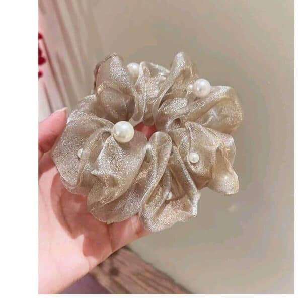Scrunchies-Κοκαλάκι λάστιχο μαλλιών Large glow Pearls - Image 3