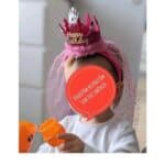 Στέκα Κορώνα Πάρτυ  Γενεθλίων με τούλι Happy Brithday Dark Pink - Image 2