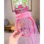 Στέκα Κορώνα Πάρτυ  Γενεθλίων με τούλι Happy Brithday Dark Pink - Image 4