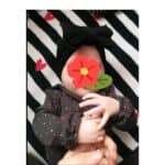 Παιδική- Βρεφική Μαλακή κορδέλα μαλλιών Rib με μεγάλο φιόγκο 0-8 χρονών Black - Image 2