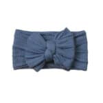 Παιδική- Βρεφική Μαλακή κορδέλα μαλλιών Rib με μεγάλο φιόγκο 0-8 χρονών Petrol