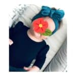 Παιδική- Βρεφική Μαλακή κορδέλα μαλλιών Rib με μεγάλο φιόγκο 0-8 χρονών Red - Image 2