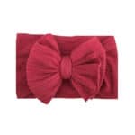 Παιδική- Βρεφική Μαλακή κορδέλα μαλλιών Rib με μεγάλο φιόγκο 0-8 χρονών dark Red