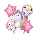 Σετ 5τμχ Μπαλόνια Πάρτυ Γενεθλίων Unicorn and stars - Pink