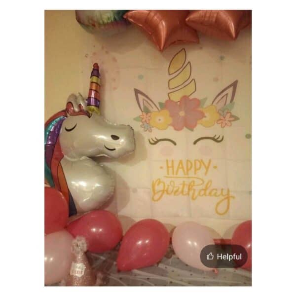 Σετ 5τμχ Μπαλόνια Πάρτυ Γενεθλίων Unicorn and stars - Pink - Image 4