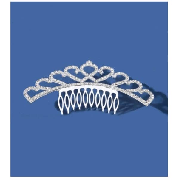 Νυφικό Χτένακι  με στρας και κρύσταλλα καρδιές μήκος 11cm ύψους 3,50 cm - Image 2