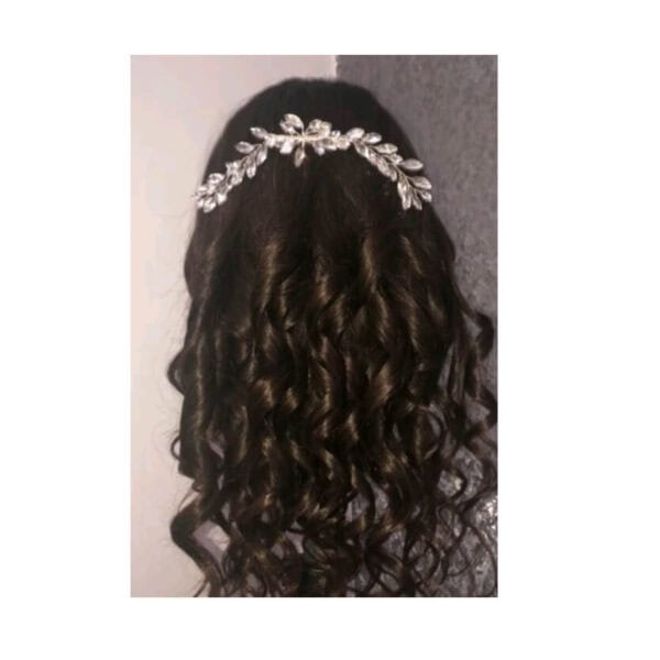 Νυφικό χτενάκι με κρύσταλλα σε ασημί χρώμα 20cm - Image 5