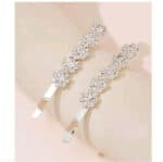 Σετ 2 τμχ Νυφικό κλιπ - τσιμπιδάκι με κρυσταλλάκια σε ασημί χρώμα - Image 2