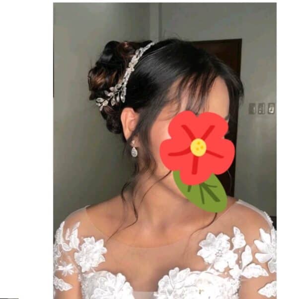 Νυφικό χτενάκι με κρύσταλλα σε ασημί χρώμα 20cm - Image 4