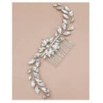 Νυφικό χτενάκι με κρύσταλλα σε ασημί χρώμα 20cm - Image 3