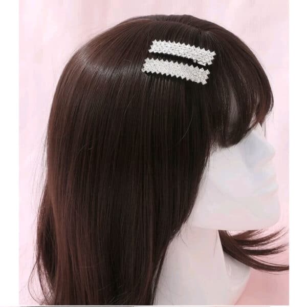 Σετ 2 τμχ Νυφικό κλιπ με κρυσταλλάκια σε ασημί χρώμα - Image 2