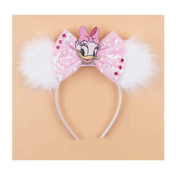 Παιδική  Στέκα Μαλλιών Disney Daisy με γούνινα αυτάκια - Image 2