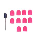 Σετ φρεζάκι +10 καπάκια ιδανικά για pedicure καθαρισμό φτέρνας 10x15mm  τροχόλιθου 120 Grid