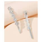 Σετ 2 τμχ Νυφικό κλιπ - τσιμπιδάκι με κρυσταλλάκια σε ασημί χρώμα - Image 4