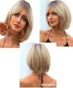 Γυναικεία περούκα σε ξανθό χρώμα συνθετική υψηλής ποιότητας 14 inches - Image 6