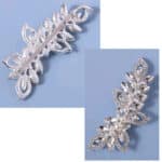 Νυφικό κλιπ- τσιμπιδάκι με  κρυσταλλάκια και πέρλες σε ασημί χρώμα 9 cm - Image 2