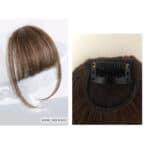 Φράντζα Ποστίς με κλιπ και ραβώμενη σε καστανό χρώμα - Image 2