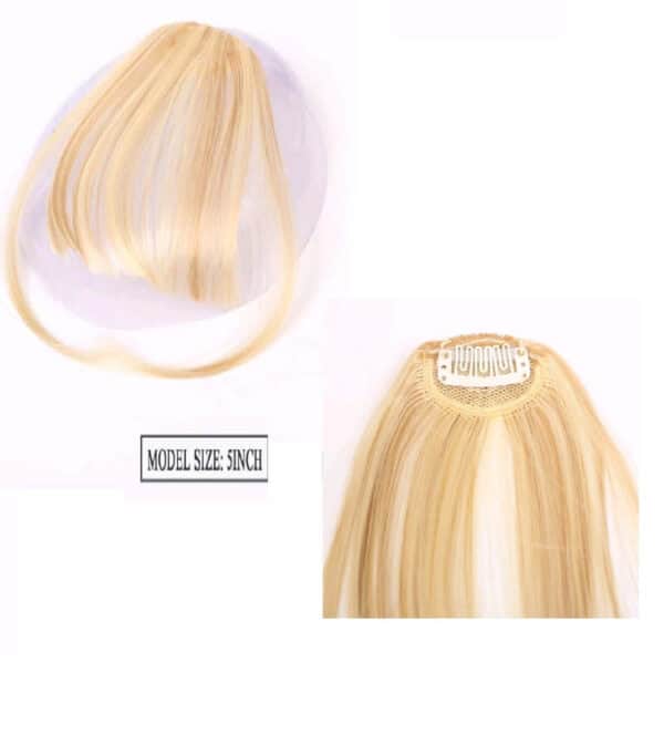 Φράντζα Ποστίς με κλιπ και ραβώμενη σε ξανθό χρώμα - Image 2