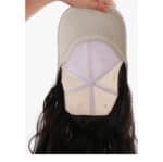 Γυναικείο Μπεζ καπέλο με ενσωματωμένα κυμματιστά μαλλιά  (Ποστίς) σε Καστανό σκούρο χρώμα - Image 2