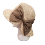 Γυναικείο Υφασμάτινο  Καπέλο με μάκρος και μεγάλο φιόγκο- Beige