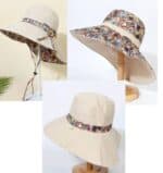 Γυναικείο Υφασμάτινο  Καπέλο με μάκρος διπλής όψης- Beige - Image 3