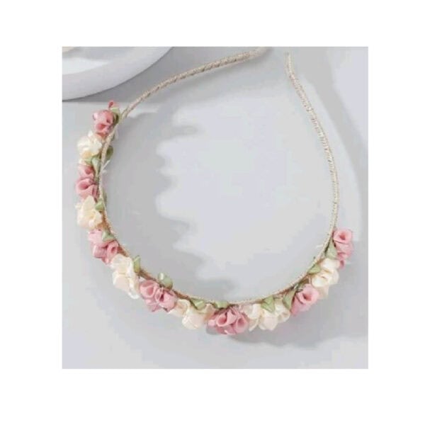 Στέκα Παιδική με λουλουδάκια Βάφτισης-Πάρτυ Dusty pink - Image 2