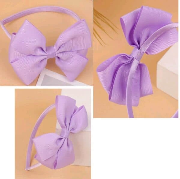 Παιδική  Στέκα Μαλλιών One colour μεγάλος φιόγκος Purple - Image 2