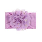 Παιδική- Βρεφική Μαλακή κορδέλα μαλλιών με μεγάλο λουλούδι 0-8 χρονών Purple