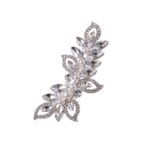 Νυφικό κλιπ- τσιμπιδάκι με  κρυσταλλάκια και πέρλες σε ασημί χρώμα 9 cm