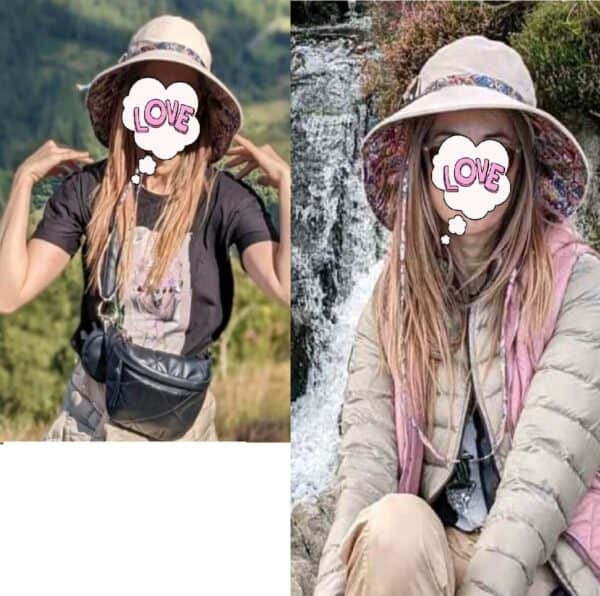 Γυναικείο Υφασμάτινο  Καπέλο με μάκρος διπλής όψης- Beige - Image 2