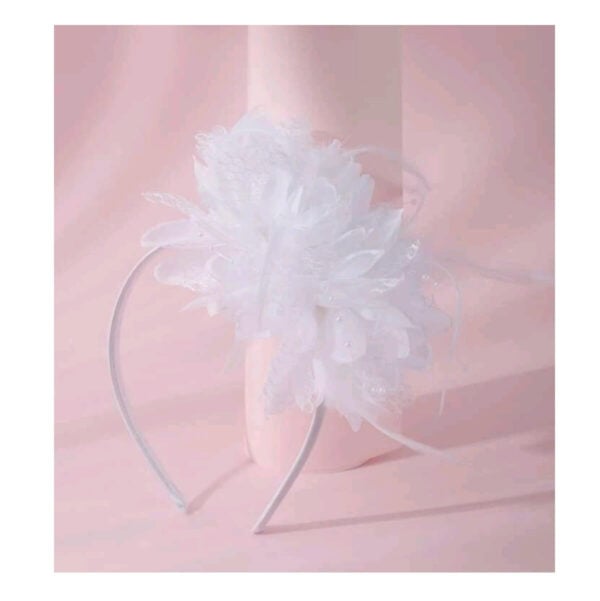 Στέκα Παιδική με λουλούδια Βάφτισης- παρανυφάκι White - Image 2