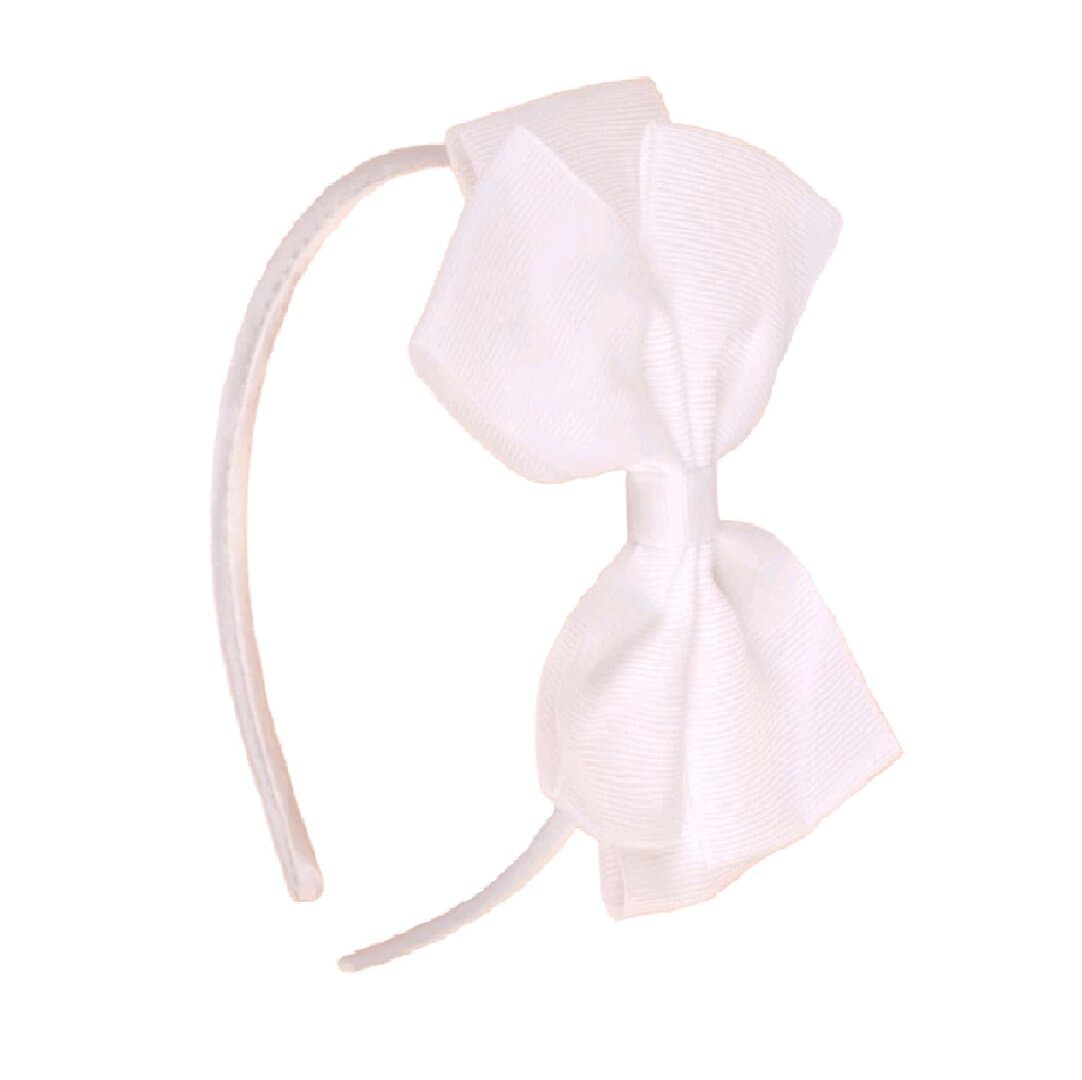 white-headband-baby-girl Παιδική Στέκα Μαλλιών One colour μεγάλος φιόγκος White - Image 1