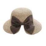 Γυναικείο Υφασμάτινο  Καπέλο με μάκρος και μεγάλο φιόγκο- Beige - Image 4