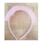 Στέκα Ροζ τούλι Cat ears με κρυσταλλάκια - Image 2