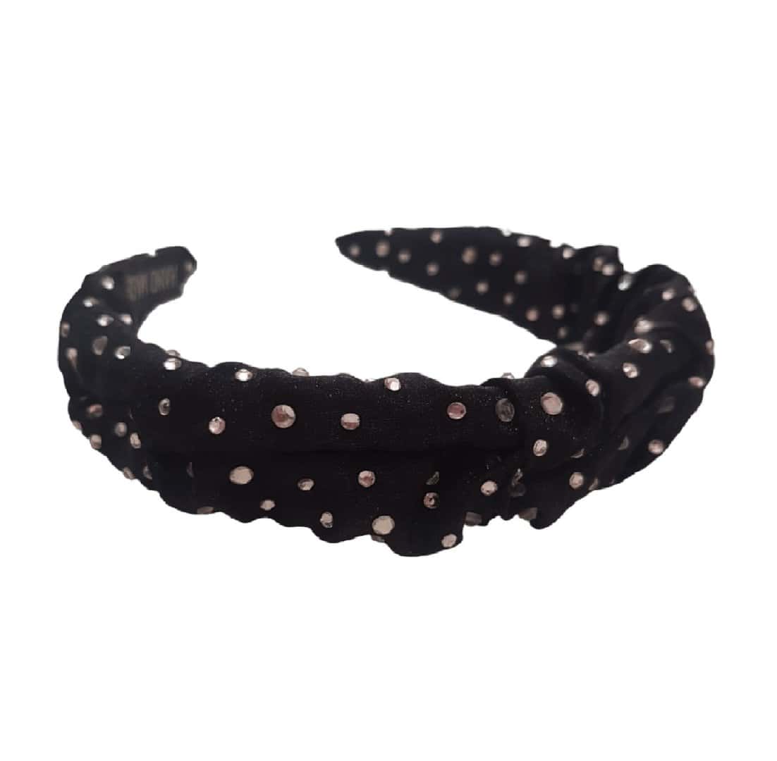 black-crystals-headband-hair Γυναικεία-Παιδική Στέκα μαλλιών Black all crystals - Image 1