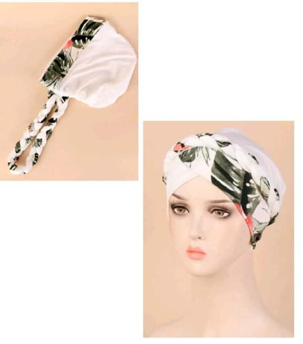 Γυναικείο Υφασμάτινο  Μαλακό Τουρμπάνι  μαλλιών White Braid - Image 2